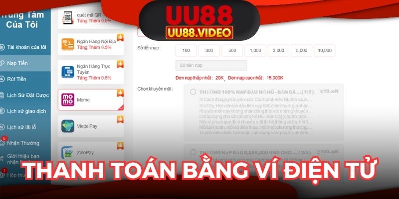 Thanh toán nhanh chóng bằng ví điện tử